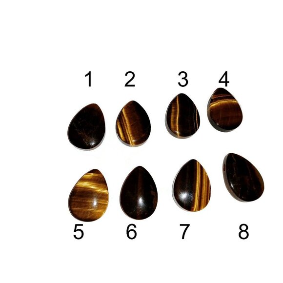 Large Natural Tiger Eye Teardrop Pendant AAA Quality Top Side Drilled - Picture 2 of 3